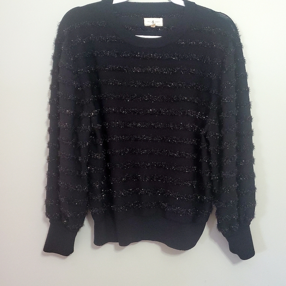 Womens Lou & Grey Fancy Black Sweater Size Small